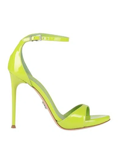 Sergio Levantesi Woman Sandals Light Green Size 8 Leather