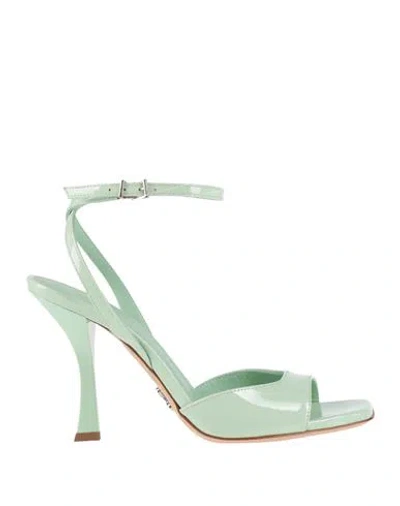 Sergio Levantesi Woman Sandals Light Green Size 8 Leather