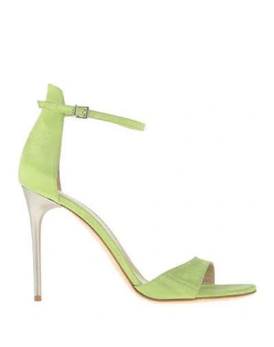 Sergio Levantesi Woman Sandals Light Green Size 7 Textile Fibers