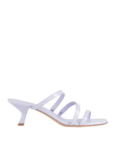 Sergio Levantesi Woman Sandals Lilac Size 7 Leather In Purple