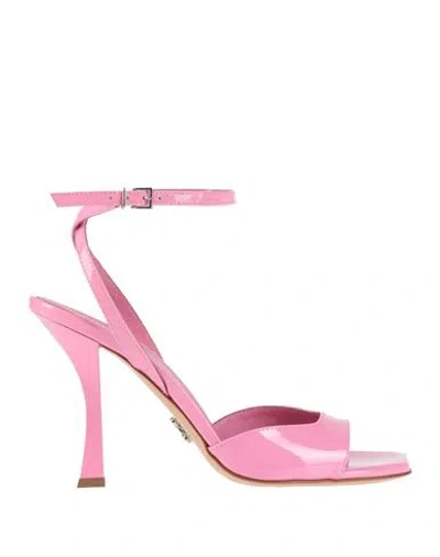 Sergio Levantesi Woman Sandals Pink Size 10 Leather