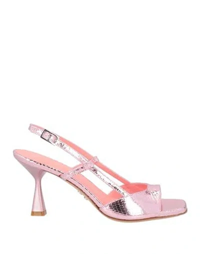 Sergio Levantesi Woman Sandals Pink Size 8 Soft Leather