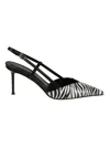 Sergio Levantesi Zebra Print Slingback Stiletto Pump In Black