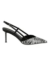 Sergio Levantesi Zebra Print Slingback Stiletto Pump In Black
