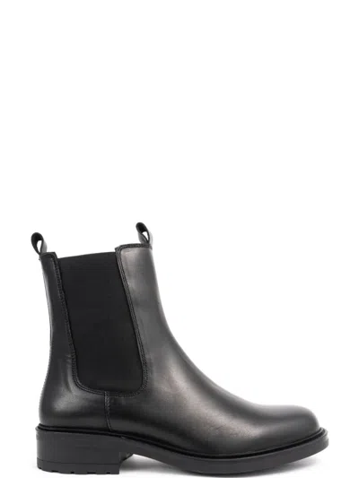 Sergio Moretti Ankle Boots With Elastic Side Panels In Black