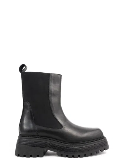 Sergio Moretti Ankle Boots With Smooth Leather In Black
