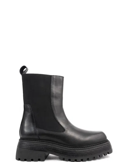Sergio Moretti Ankle Boots With Smooth Leather In Black