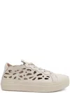 Sergio Moretti Beige Cut-out Design Trainers With Lace-up Front In Neutral