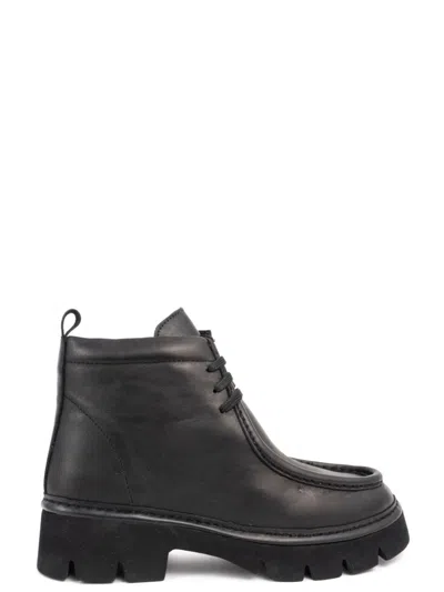 Sergio Moretti Casual Ankle Boots With Textured Rubber Sole In Black
