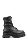 Sergio Moretti Chunky Platform Ankle Boots With Ruched Detailing In Black