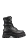 Sergio Moretti Chunky Platform Ankle Boots With Ruched Detailing In Black