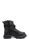 Sergio Moretti Chunky Sole Ankle Boots With Lace-up Detail In Black