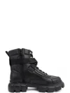 Sergio Moretti Chunky Sole Ankle Boots With Lace-up Detail In Black