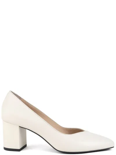 Sergio Moretti Classic Beige Cow Leather Pumps In White