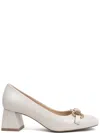 Sergio Moretti Classic Closed Pumps With Mid-height Block Heel In Gray