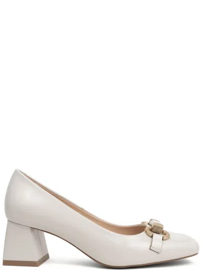 Sergio Moretti Classic Closed Pumps With Mid-height Block Heel In Gray