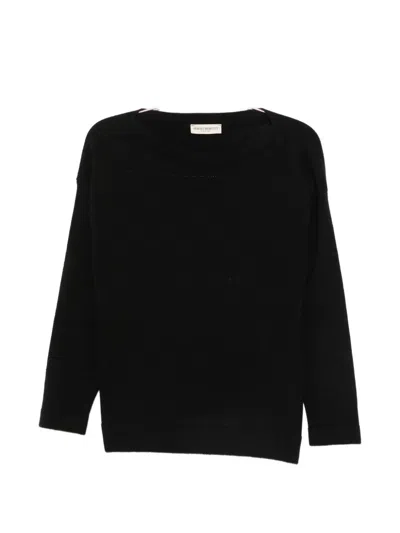 Sergio Moretti Firenze Boat-neck Long-sleeve Sweater In Black