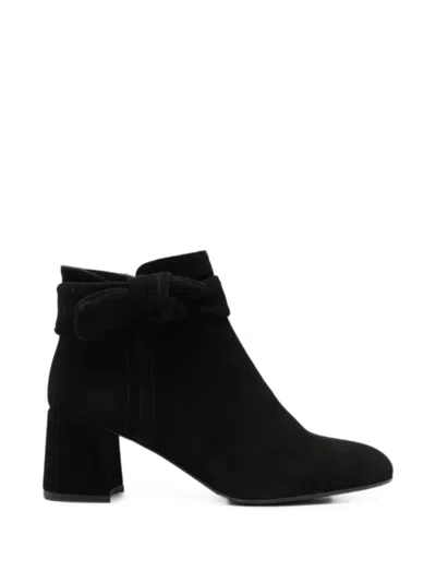 Sergio Moretti Firenze Bow-detail Ankle Boots In Black