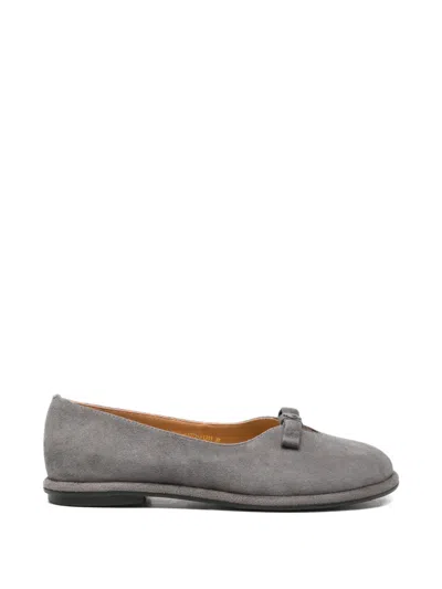 Sergio Moretti Firenze Bow-detail Ballet Flats In Gray