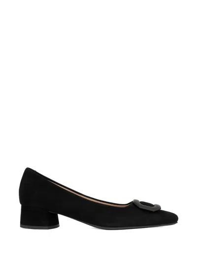 Sergio Moretti Firenze Buckle-detail Block-heel Pumps In Black