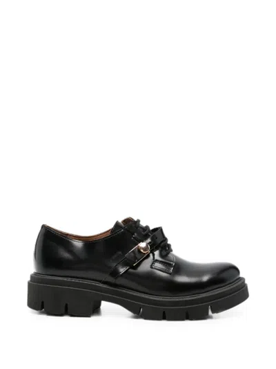 Sergio Moretti Firenze Buckle-detail Leather Derby Shoes In Black
