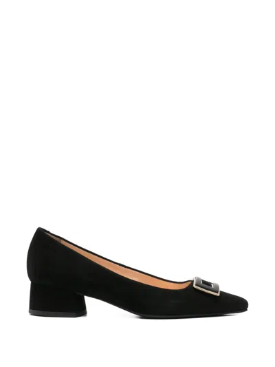 Sergio Moretti Firenze Buckle-detail Pointed-toe Pumps In Black