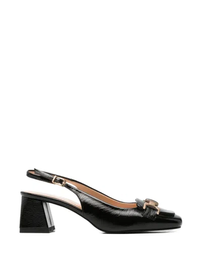 Sergio Moretti Firenze Buckle-detail Slingback Pumps In Black