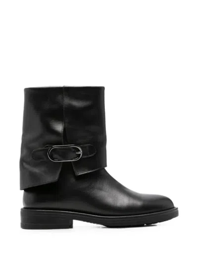 Sergio Moretti Firenze Buckle-fastening Ankle Boots In Black