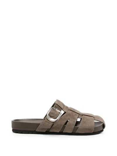 Sergio Moretti Firenze Buckle-fastening Caged Sandals In Brown