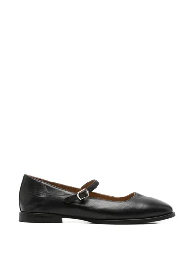 Sergio Moretti Firenze Buckle-fastening Leather Ballet Flats In Black