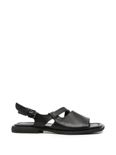 Sergio Moretti Firenze Buckle-fastening Leather Sandals In Black