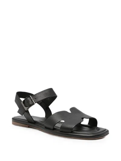 Sergio Moretti Firenze Buckle-fastening Leather Sandals In Black