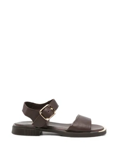 Sergio Moretti Firenze Buckle-fastening Leather Sandals In Brown