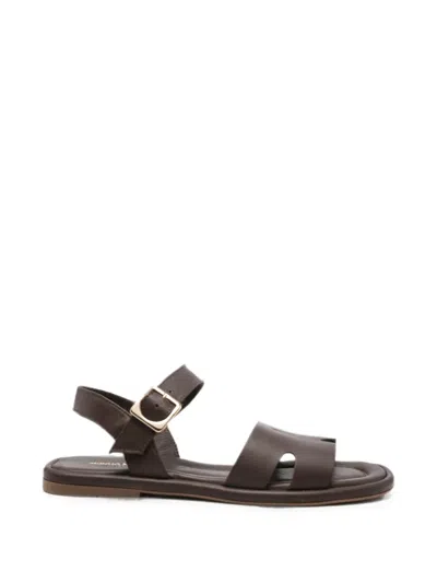 Sergio Moretti Firenze Buckle-fastening Leather Sandals In Brown