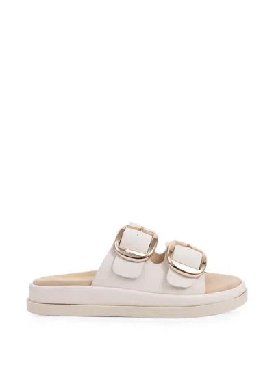 Sergio Moretti Firenze Buckle-fastening Leather Sandals In Nude