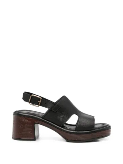 Sergio Moretti Firenze Buckle-fastening Platform Sandals In Black