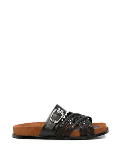 Sergio Moretti Firenze Buckle-fastening Sandals In Black