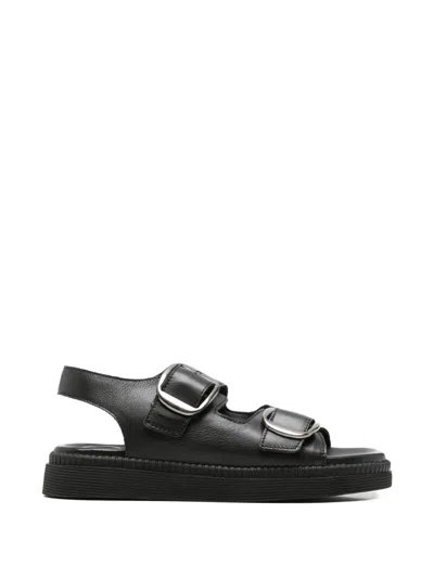 Sergio Moretti Firenze Buckle-fastening Slingback Sandals In Black