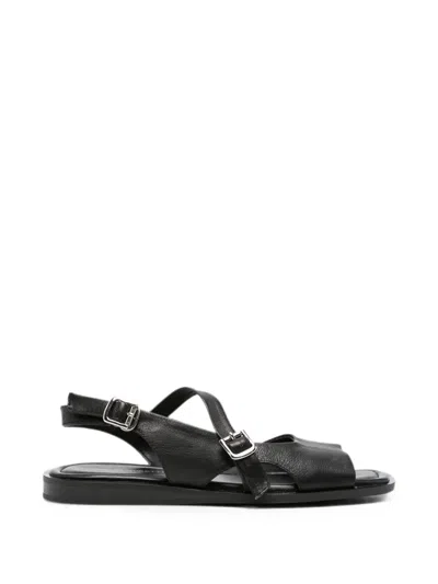 Sergio Moretti Firenze Buckle-fastening Slingback Sandals In Black