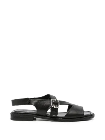 Sergio Moretti Firenze Buckle-fastening Slingback Sandals In Black