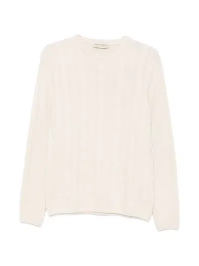 Sergio Moretti Firenze Cable-knit Crew-neck Sweater In White