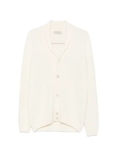 Sergio Moretti Firenze Cable-knit Shawl-collar Cardigan In White