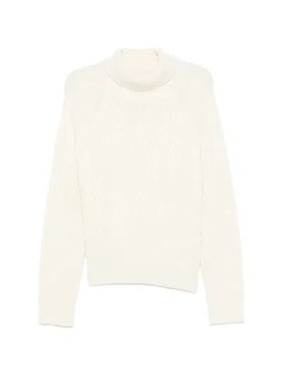 Sergio Moretti Firenze Cable-knit Turtleneck Sweater In White