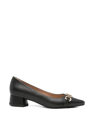 Sergio Moretti Firenze Chain-link Pointed-toe Pumps In Black
