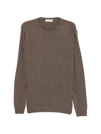 Sergio Moretti Firenze Crew-neck Long-sleeve Sweater In Brown