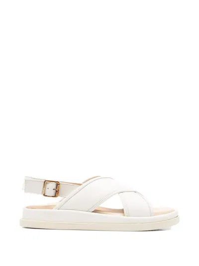 Sergio Moretti Firenze Crossover-strap Slingback Sandals In White