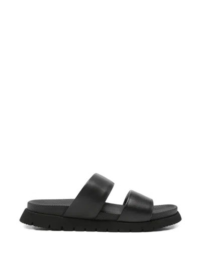 Sergio Moretti Firenze 더블 스트랩 샌들 In Black