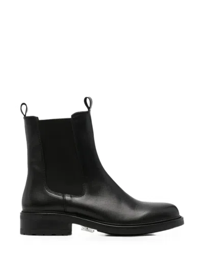 Sergio Moretti Firenze Elasticated-panel Pull-tab Ankle Boots In Black