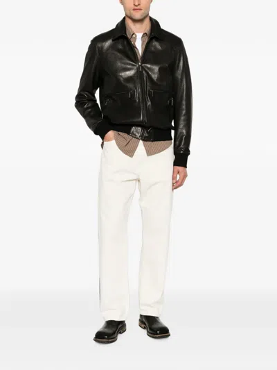 Sergio Moretti Firenze Grainy-leather Jacket In Black