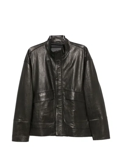 Sergio Moretti Firenze High-neck Panelled Jacket In Black